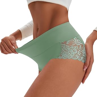 Lace Cotton Women Underwear Soft Briefs High Waisted Breathable Sexy Panties