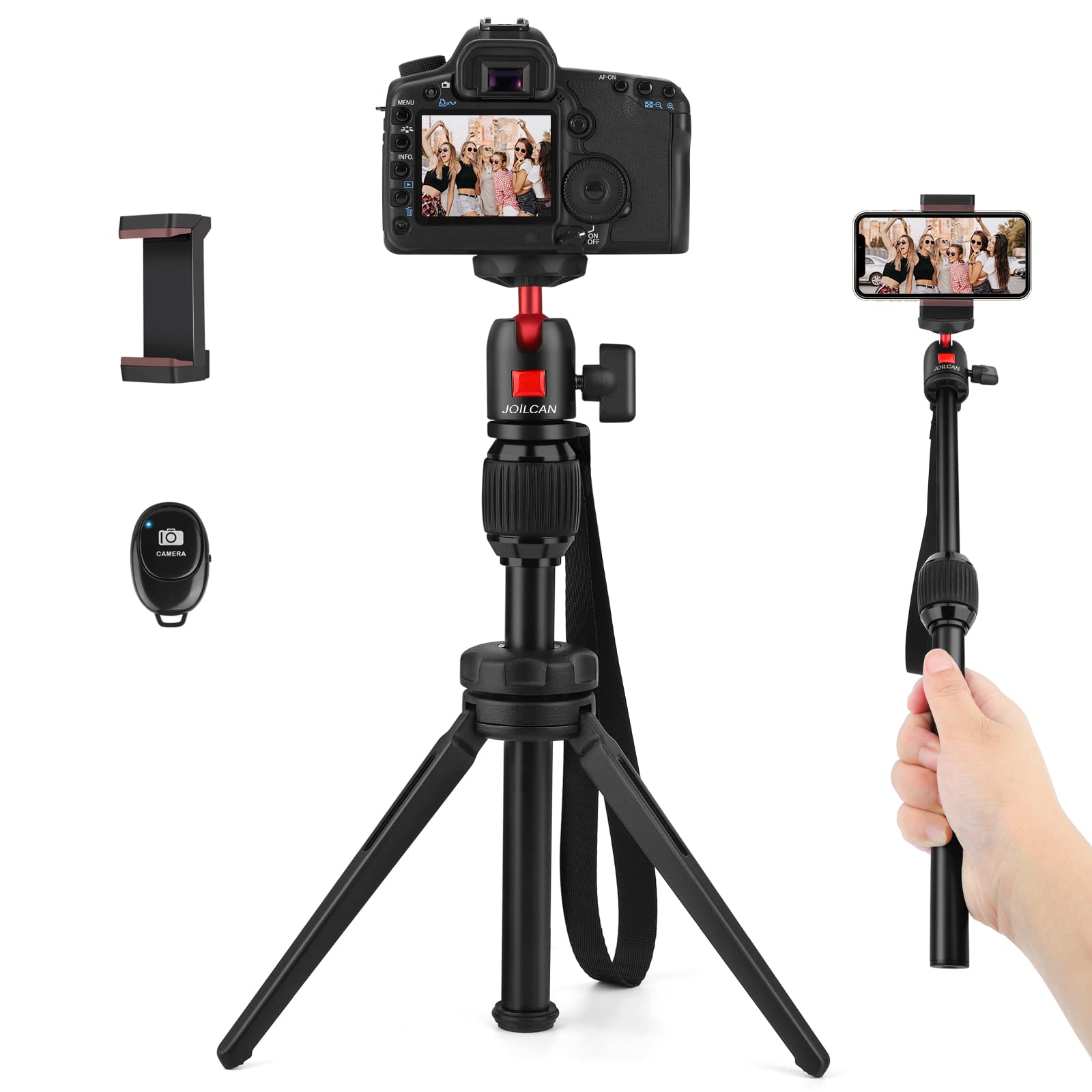 Mini Camera Tripod, Aluminum Alloy Portable Desktop Tripods with 360° Adjustable Ball Head, Handheld Tripod for iPhone, Camera Canon G7X Mark & Sony, Loads up 4KG