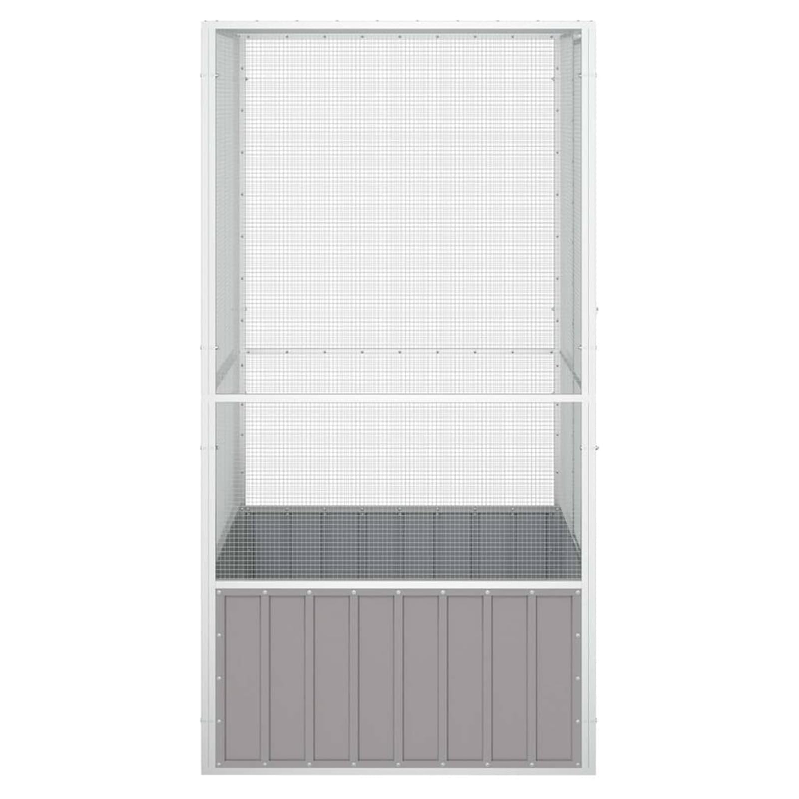 Homgoday Jaula para pájaros, gris, 111 x 107 x 211,5 cm, acero galvanizado