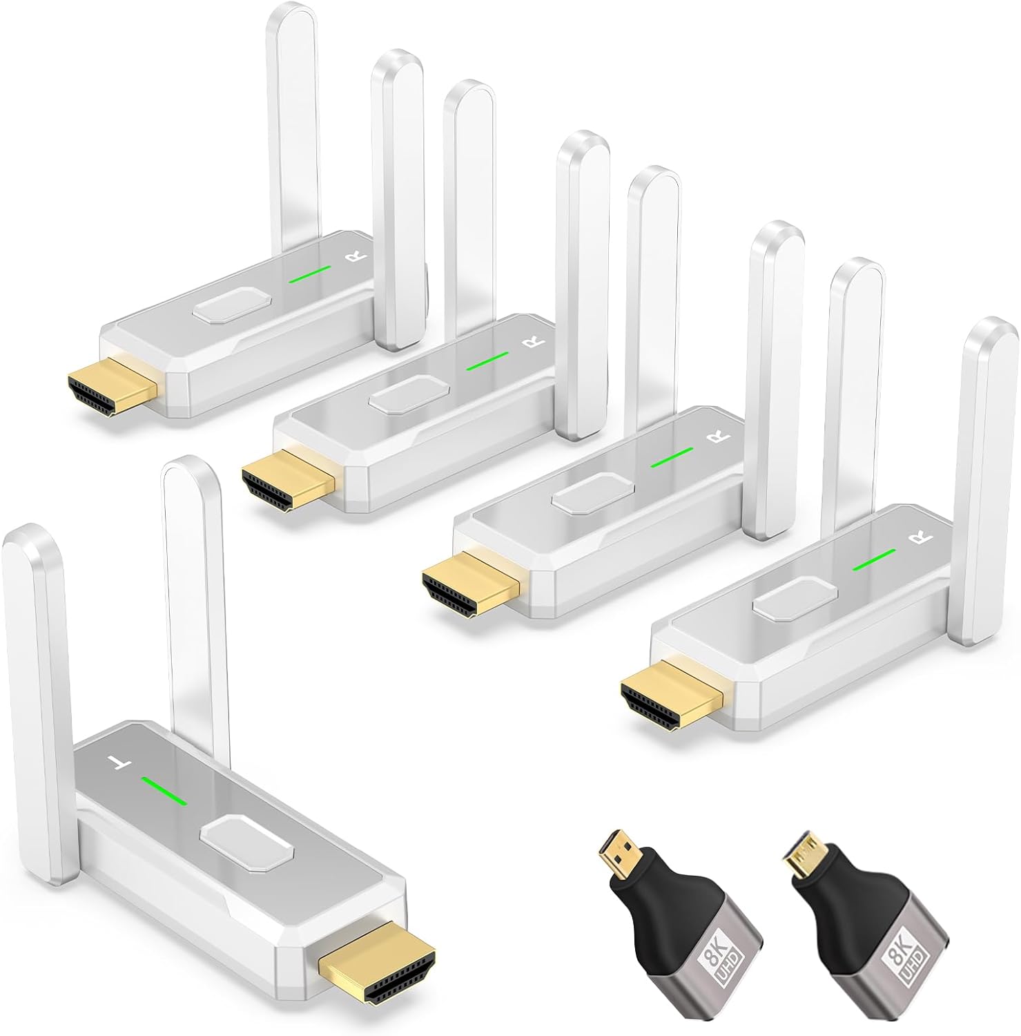 Wireless HDMI Transmitter and 4 Receivers 500 FT/150M + Wireless HDMI Transmitter and Receiver 328FT/100M