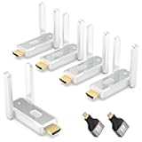 Wireless HDMI Transmitter and 4 Receivers, 500 FT/150M, 2.4G+5G Plug & Play, 1080P HD Audio and Video Transmission, Suitable for Laptops, Desktops, TV Boxes, Projectors to Monitors