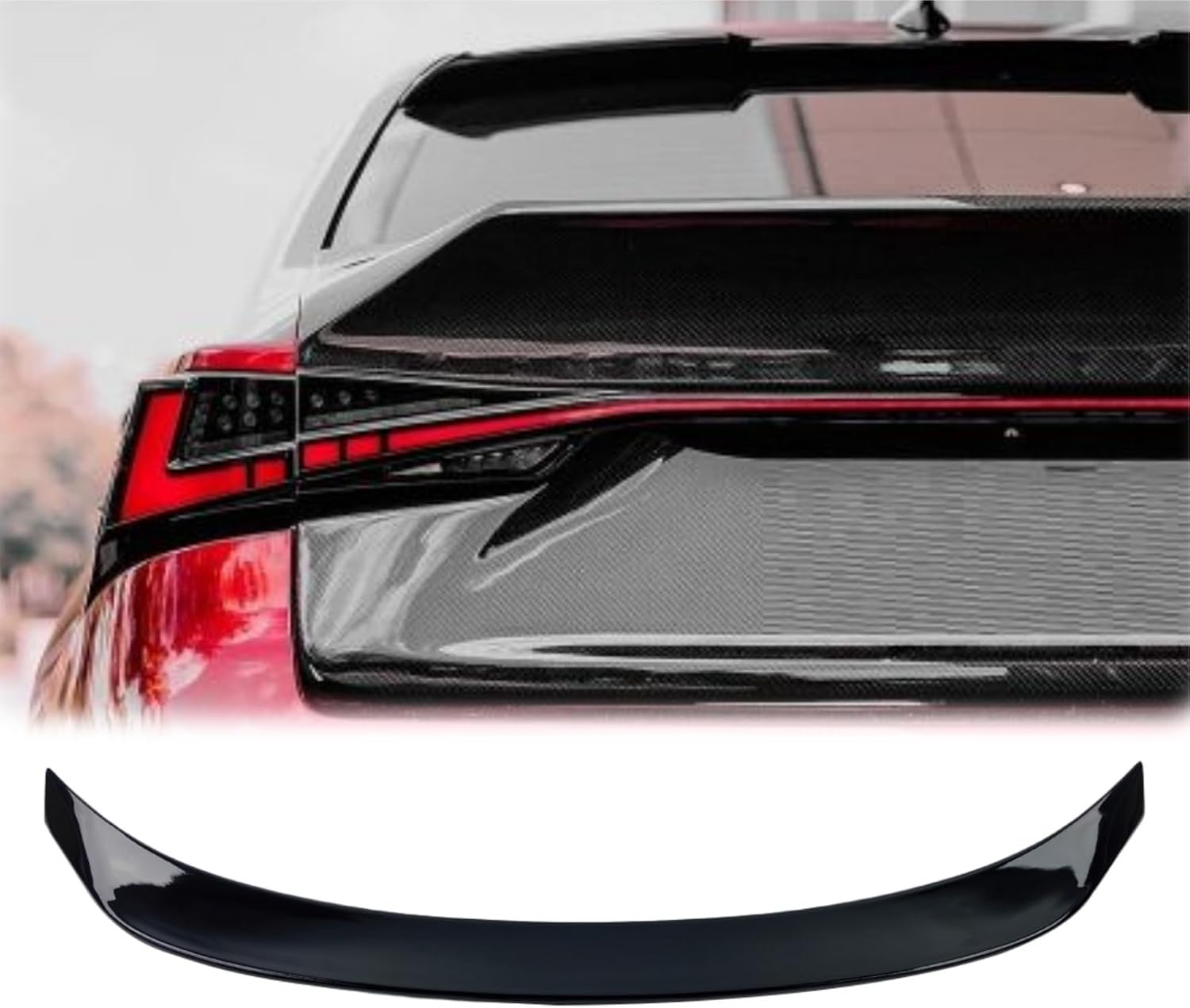 Rear Trunk Spoiler Fit for Lexus IS250 IS350 IS300 AWD IS200T 2014-2020 All Models, Gloss Black ABS Lip Wing, Direct Fit Wrap-Around Design, No Drill Needed (Gloss Black Look)