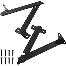 2 Pcs Lid Support Hinge, 180 Degree Rotatable Hinges with Screws for Doors, Windows & Storage Boxes, Black