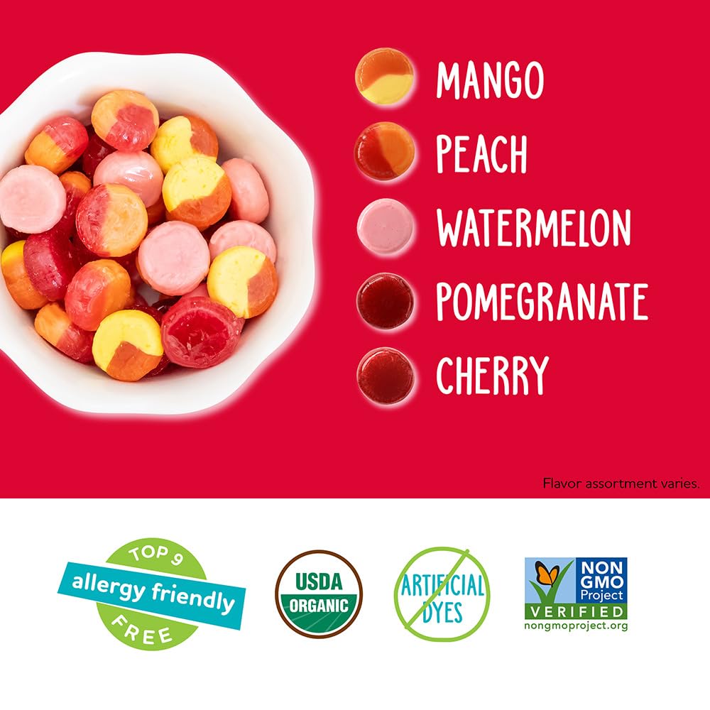 YumEarth Organic Fruit Drops - Variety Flavored Natural Hard Candy, Fruit Candy for Kids - Allergy Friendly, Non GMO, Gluten Free, Vegan (Bulk Pack)