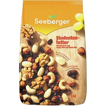Seeberger Student Food Classic Nut-Fruit Blend of Hazelnut Kernels Almonds Walnuts & Cashew Kernels with Raisins - Rich in Vitamin E Vegan 1 x 1 kg