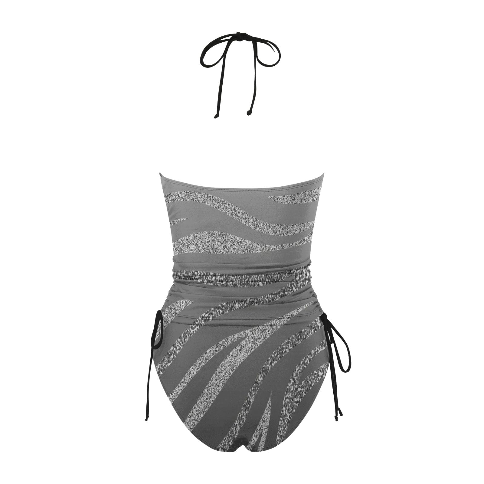 Generisch Costume da bagno da donna a due pezzi, a righe irregolari, con stampa tankini