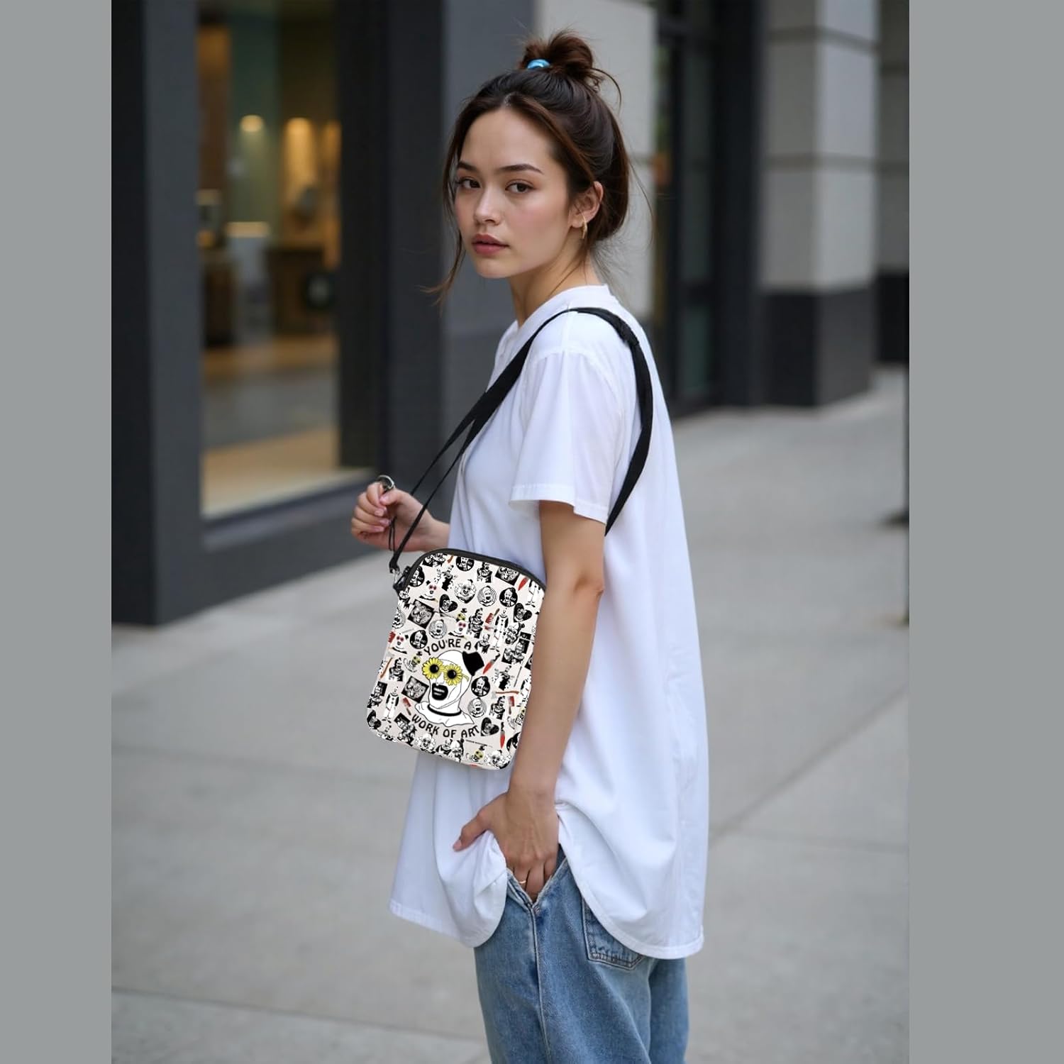 Funny Horror Movie Gift Movie Fan Merch Crossbody Bag Horror Movie Merch Killer Messenger Bag (Art CB) - Image 2