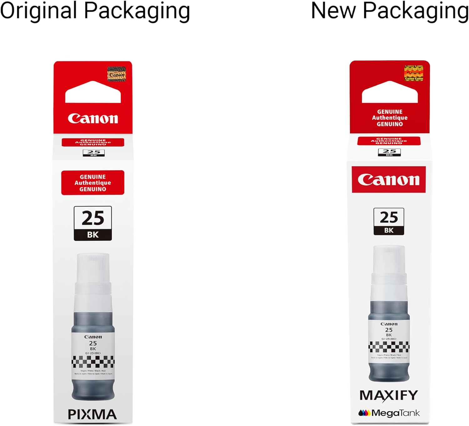 Canon GI-25 Genuine Black Ink Bottle, Compatible with Megatank GX2020, and GX1020 Printers
