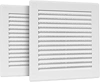 Vista 34 de Cubierta cuadrada de ventilación de aire de 4 x 4 pulgadas (tamaño exterior) - Deflector de ventilación de plástico blanco - Malla de pantalla
