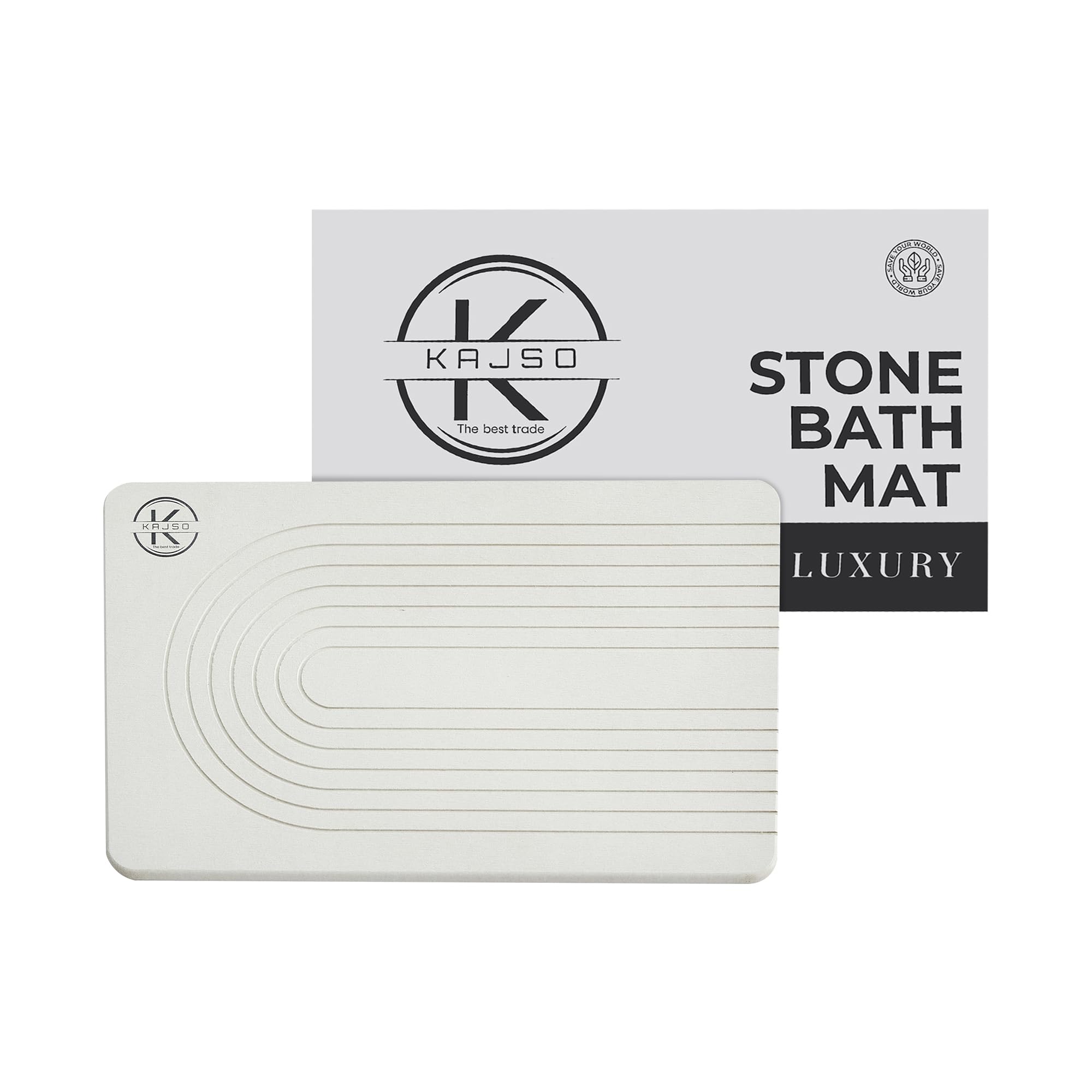 Stone- diatomite Stone Bath mat - Home Decor -Bath mat- Shower mat Non Slip - Ultra Super Absorbent- diatomaceous Earth-Bath mat-Quick Dry-Natural Bath mat-Easy to Clean- 23.6x15.3 (White)