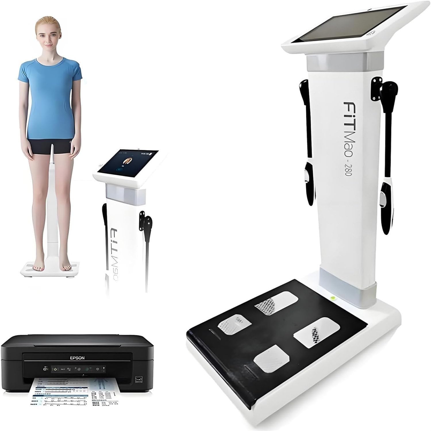 Appareil D'analyse D'impédance Bioélectrique Tactile Hd 10,1 Pouces, Distributeur Automatique Balance Avec Mesure Taille, Du Poids Et Masse Grasse, D'analyse Condition Physique Avec Imprimante