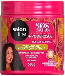 Salon Line, Máscara Capilar, SOS Cachos, + Poderosos, Vegano - Cabelos Ondulados, Cacheados e Crespos, 500 g