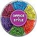 Decorative Multi-Colored 28 mm Paper Clips for Home & Office, Six Colors for Different Projects in Reusable Organizing Container, 480 pieces, By Office Style