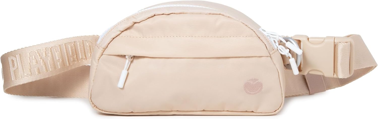 PLAYFIELD Bailey Sling Dog Walking Bag with Built in Poop Bag Dispenser and Water Bottle Pocket, 1st Edition, Water Resistant Nylon, Adjustable Strap with Quick Release Buckle -Sandstone