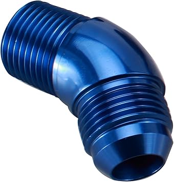 Amazon Com Ac Performance Blue Aluminum 45 Degree Elbow One Piece Full Flow 12 An An12 To 3 4 Npt Forged Male Flare Coupling Pipe Union Fittings Automotive