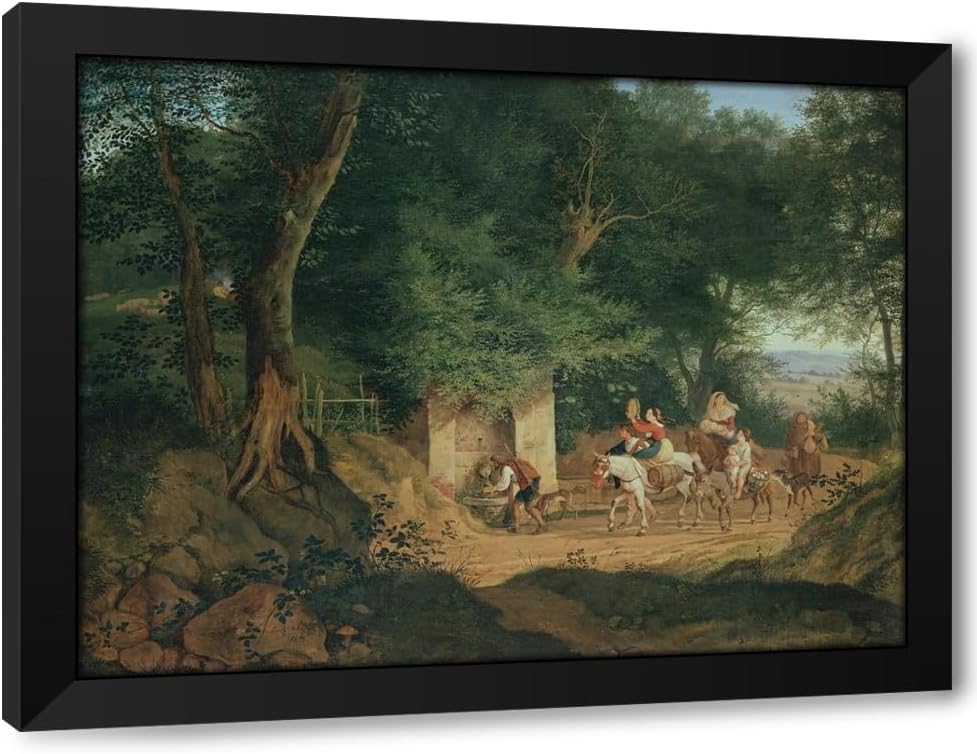 ArtDirect The Well in the Wood at Ariccia (1831) Custom Framed Art Print Giclee Print or Canvas Options with Various Sizes and Customization by Adrian Ludwig Richter