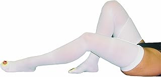 Anti-Embolism(TED) Hose, Thigh Length, Open Toe, 18mmHg, White, 1 Pair