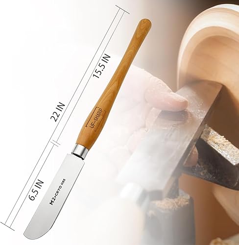 Miniatura 10 de Herramienta de separación de diamante para torno de madera de 316 pulgadas de grosor, M2 Cryo HSS Herramientas de torneado de madera con mango de