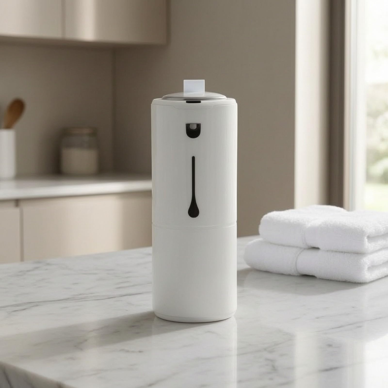 Dispenser di Sapone Schiumogeno Pratico Impermeabile, Senza, Erogatore di Sapone a Sensore, per Bagno, Famiglie, Studenti,