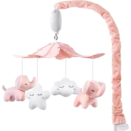 FEISIKE Baby Crib Mobile for Girls Boys with Elephant