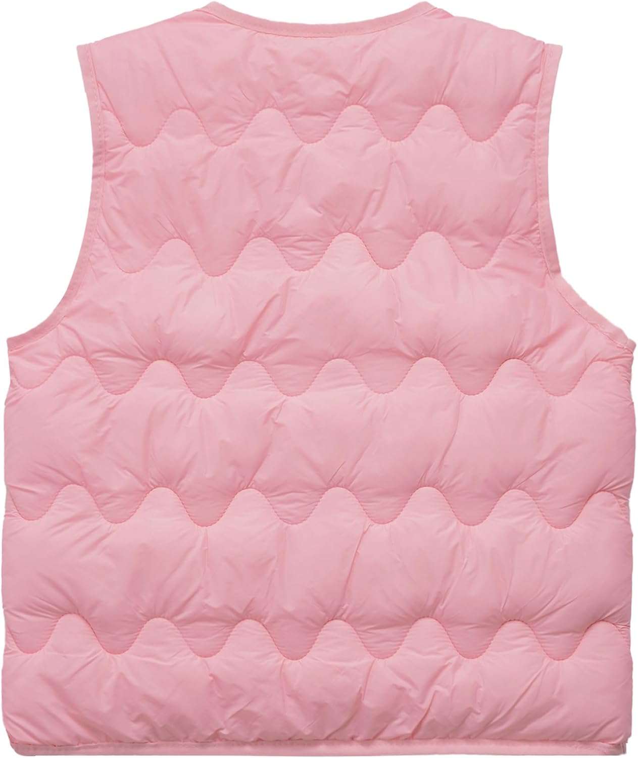 ACSUSS Puffer Down Vest for Little Girls Solid Color Waistcoat Outerwear Toddlers Warm Casual Jacket Coat