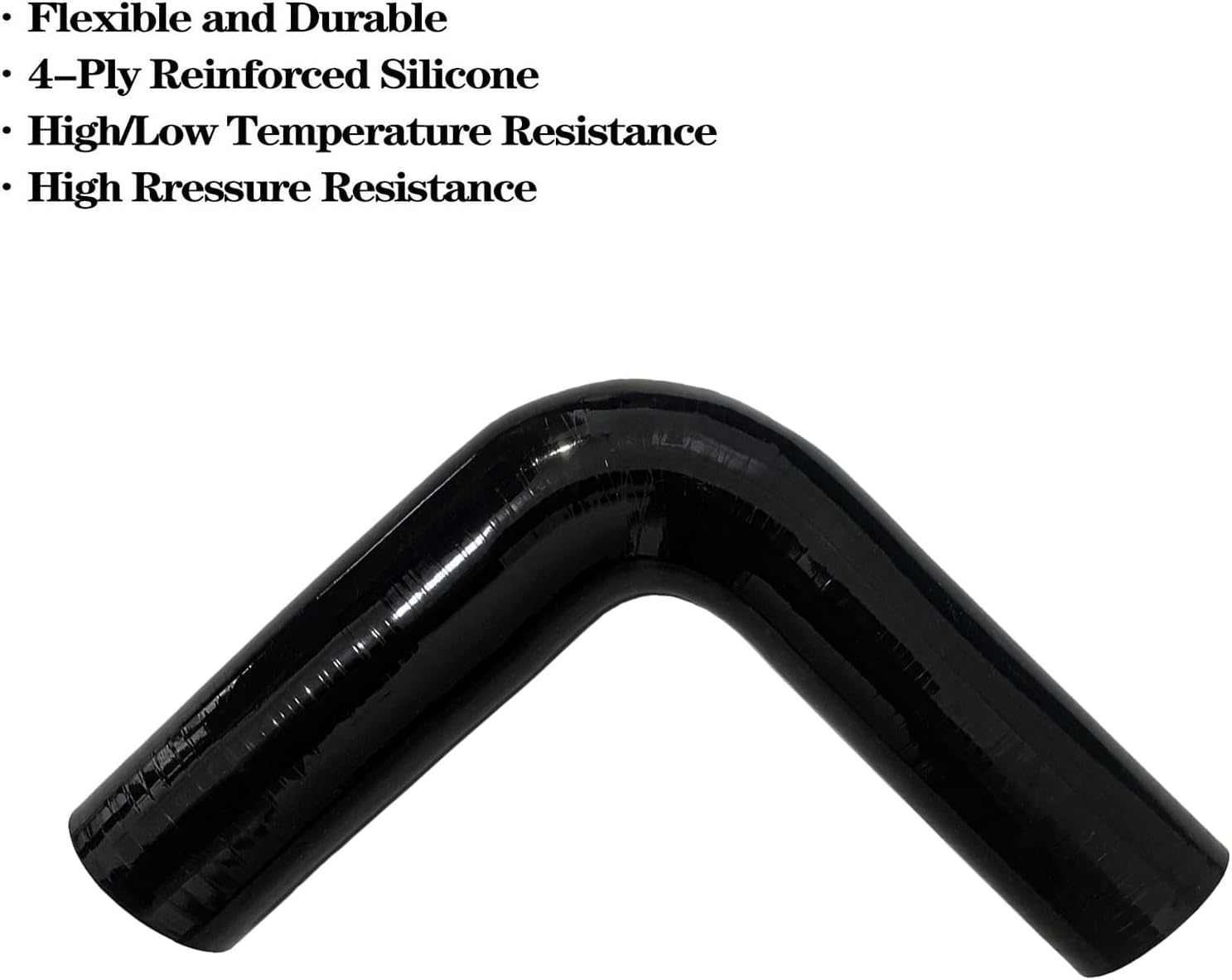 ID 1.5" to 1.75" 90 Degree Reducer Silicone Elbow Coupler, 7" Leg Length (178mm) Universal 4-Ply Reinforced Silicone Radiator Hose Reducer Intake Turbo Pipe