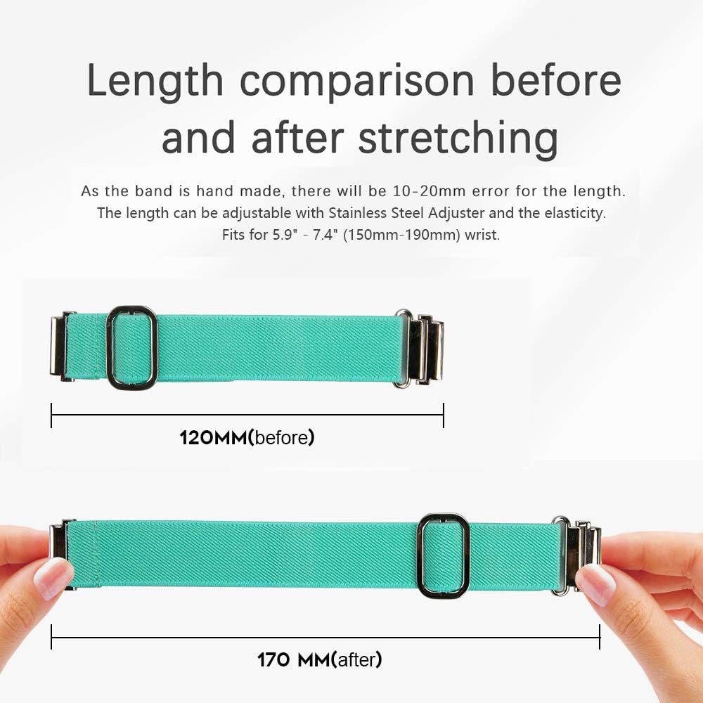 Seltureone Replacement Bands Compatible for TicWatch C2, 18mm Scrunchie Band (Adjustable Length), Quick Release Soft Nylon Watch Band for for Michael Kors Access Sofie/Runway,