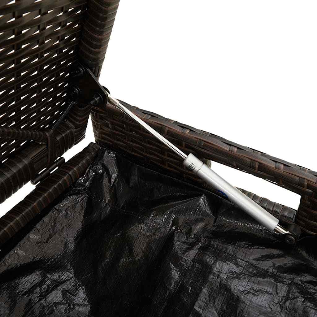 Panca portaoggetti per esterni, 100 cm, in resina, colore: marrone
