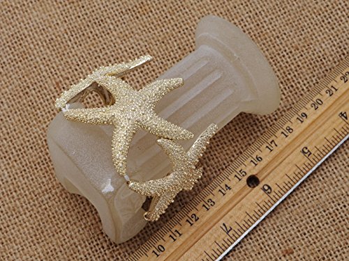 Alilang Womens Shiny Textured Starfish Stretch Bangle Cuff Statement Bracelet3