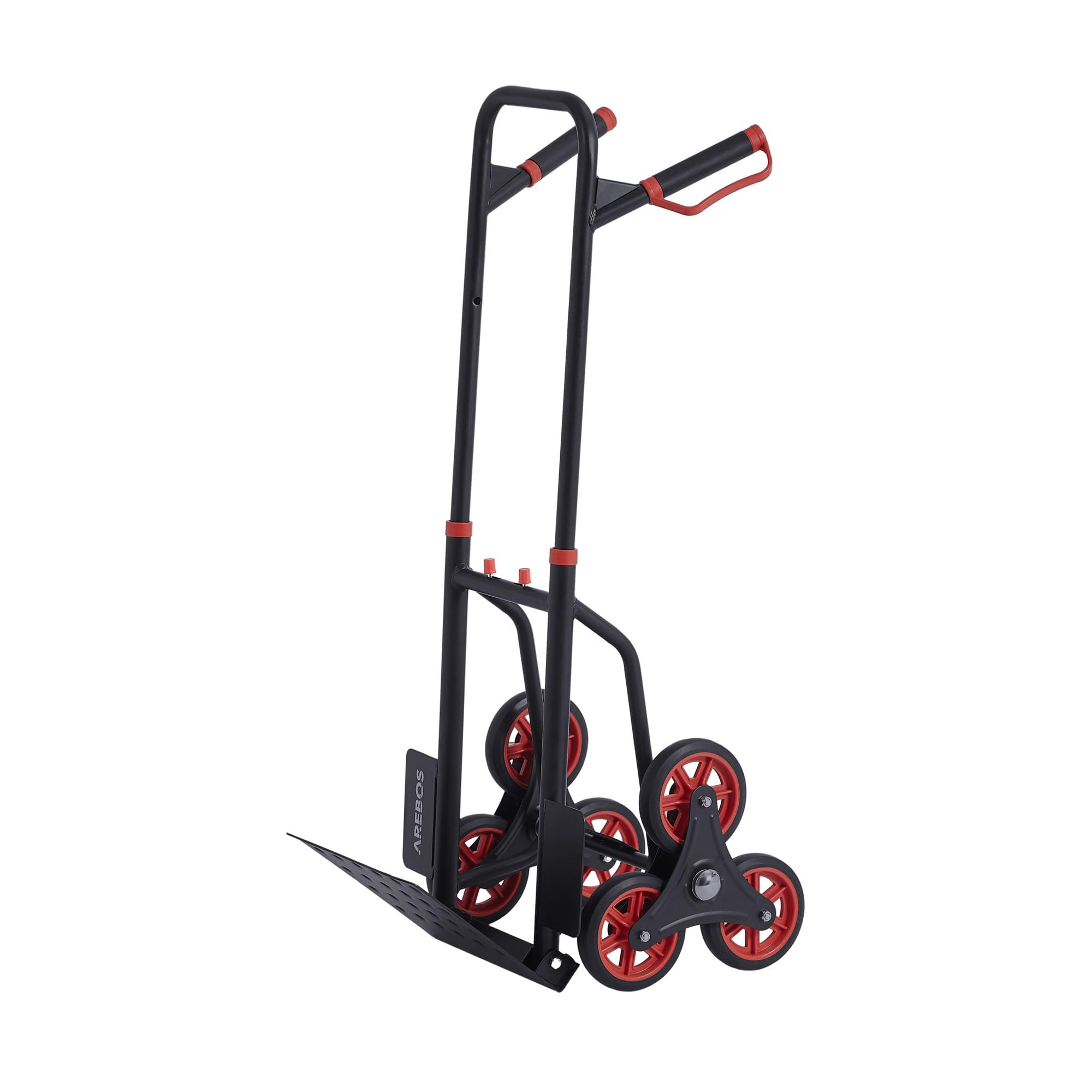 Arebos Diable pour Escaliers avec Pneus en Caoutchouc Dur | Chariot de Transport pour Déménagements & Objets Lourds | Noir