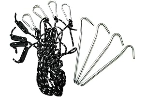 4 Pack 6.5ft Rope Stakes and Aluminum Stakes