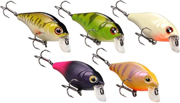 Amazon Hisea 5本セット フローティング ハードルアー シャッド クランクベイト 海釣りルアー フック タックル 50mm 7g 約1 97inches 0 25oz ルアー