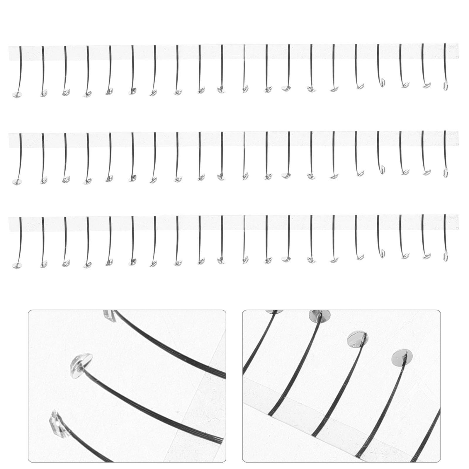 Tofficu 5 Pezzi Ciglia Finte Brillantini in Nailon Nere per Feste e Halloween, Estensioni Ciglia Scintillanti Decorazioni Strass per Look Elegante e Versatile