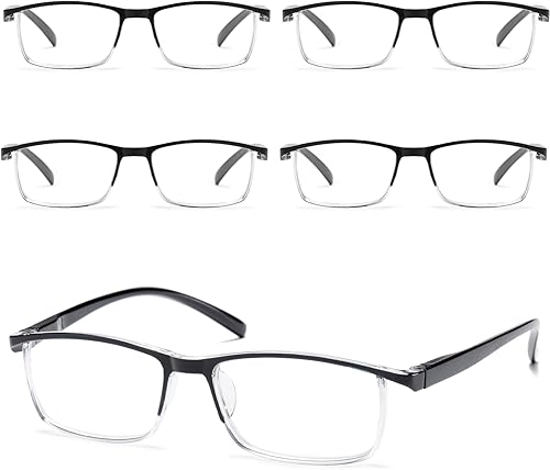 Viseng 5 lentes de lectura para hombres con luz azul para leer la visión clara