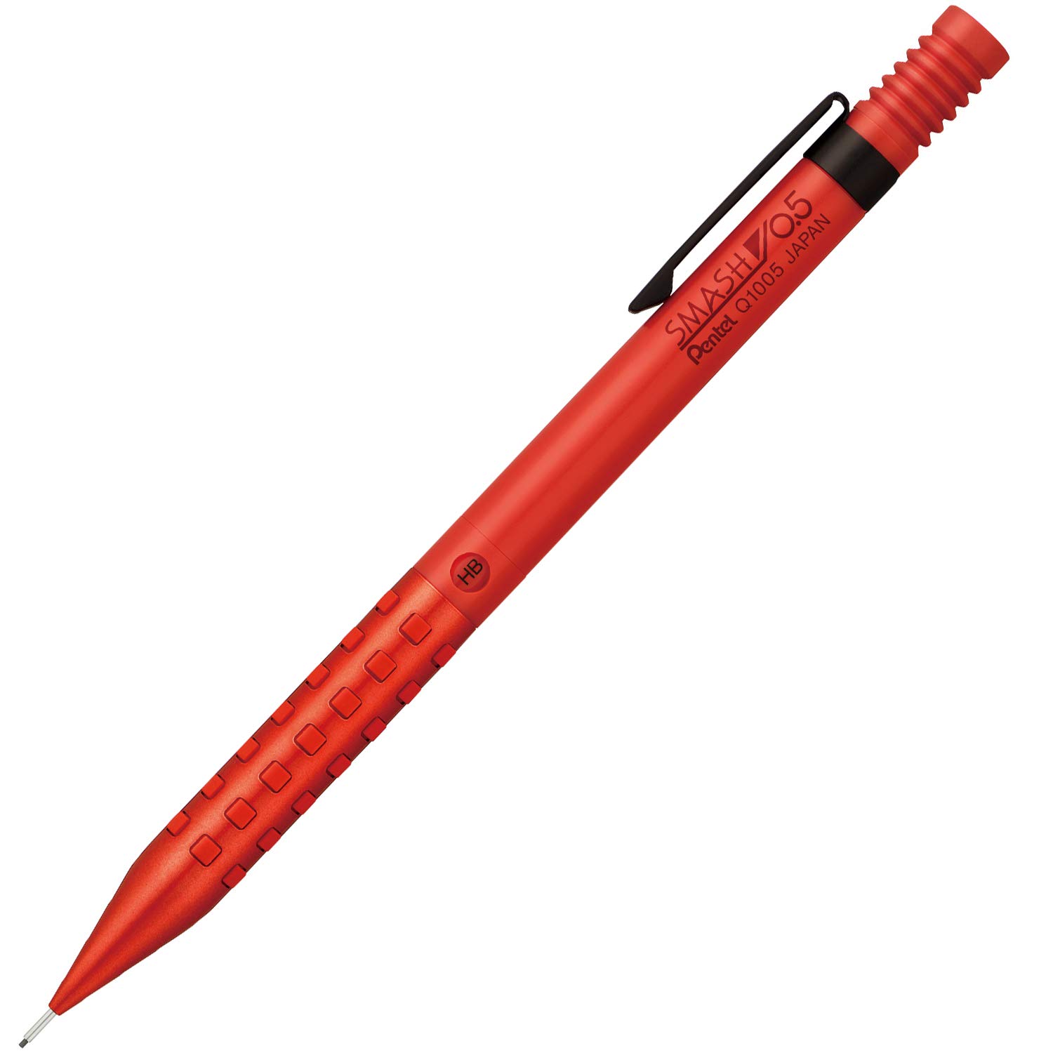 Pentel SMASH Q1005-PL6 (0,5 mm) Cuerpo rojo metálico, versátil para dibujo técnico y escritura, edición Ltd., caja original