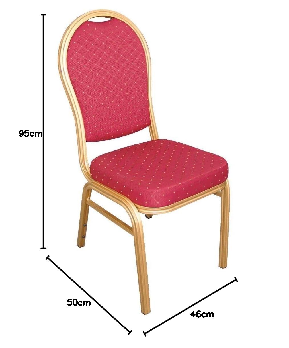 Bolero U525 Bolero Lot de 4 chaises de banquet en aluminium Rouge