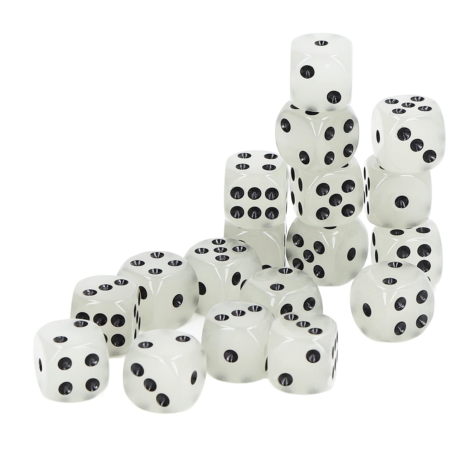 18pcs Luminous Dice Set, Rolling Dice Polyhedral Dice,Compatible Card Gaming Dice Counters with Clear Number 6 Sided Dice Game Card Gaming Accessory for Games Teaching