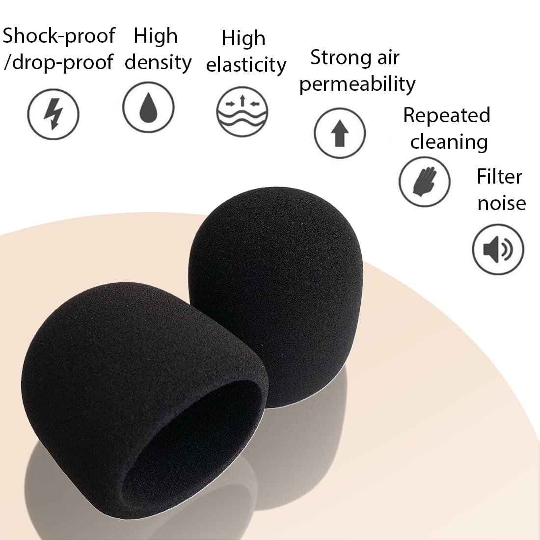 EIYVPRA 6 Pieces Microphone Sponge, Windproof Reusable Microphone - Image 4