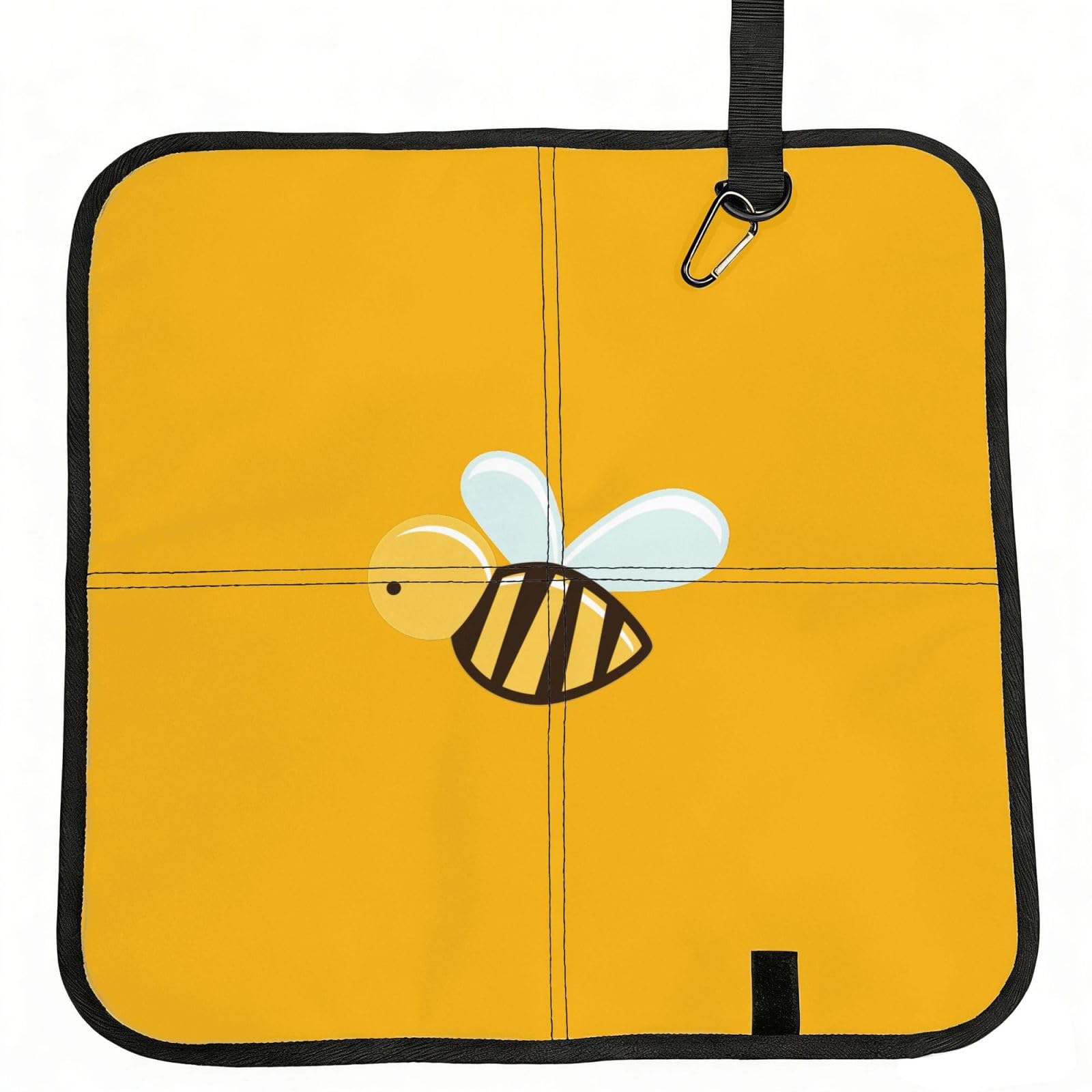 NImongt Cartoon Bee Print Portable Chair Pad Foldable Seat Cushion Outdoor Seating Office Picnic Camping