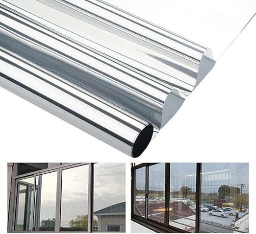 Amazon Co Jp 窓用フィルム 断熱シート 窓断熱フィルム Uvカット 窓遮熱シート 紫外線カット 目隠しシート 防犯フィルム マジックミラー フィルム 窓 めかくしシート ラスフィルム 飛散防止 遮光 日差し 暑さ対策 ガラスフィルム 60cm X 0cm シルバー ホーム キッチン