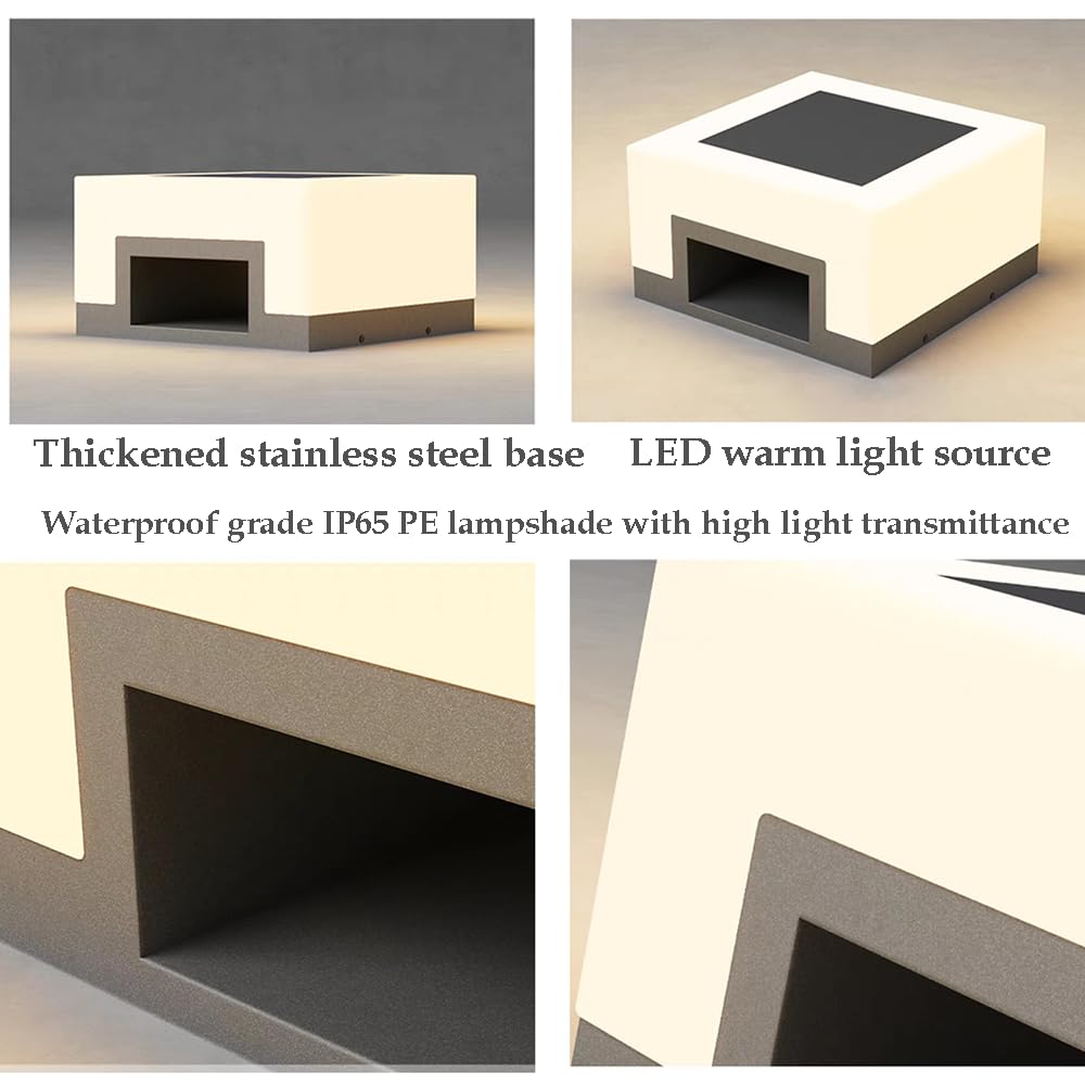 Minimalistyczne białe lampy solarne do ogrodu, akrylowy filar, oświetlenie zewnętrzne, wodoodporne lampy słupkowe z automatycznym włączaniem/wyłączaniem, nowoczesne oświetlenie kolumnowe LED
