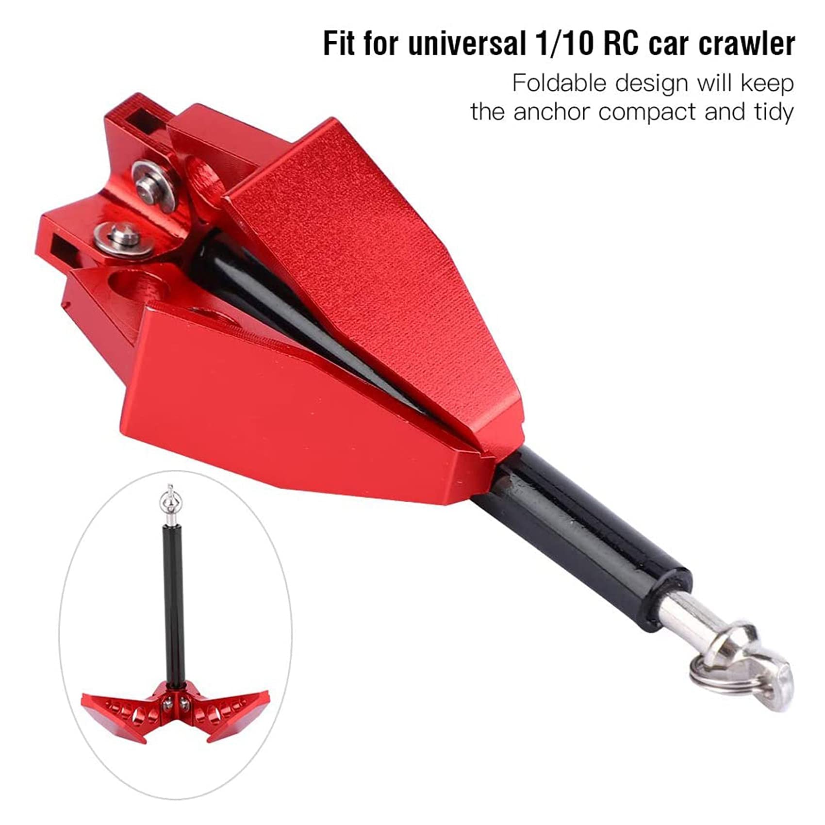 Ancoraggio per argano auto telescopico universale in metallo, ancoraggio per verricello pieghevole, per ciniglia auto con 1/10, TRX4 SCX10 D90 CC01