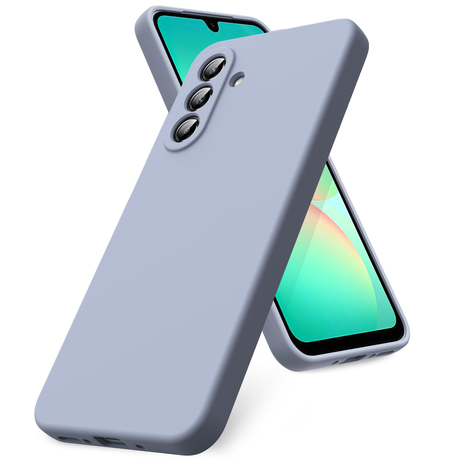 Vansdon Cover Compatibile con Samsung Galaxy A26 5G, Gomma Gel di Silicone Liquida Antiurto Custodia - Grigio Lavanda - Vista 1