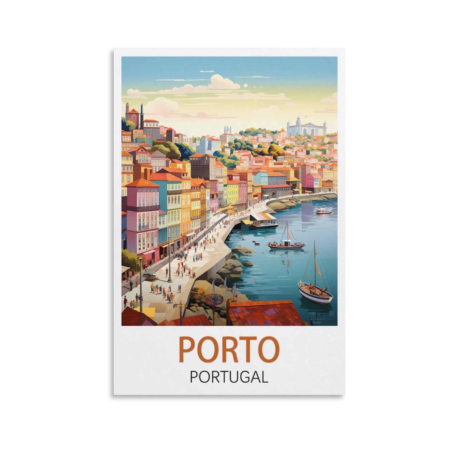 CYYHGEE Porto Portugal Vintage Travel Poster 08x12inch(20x30cm) Canvas Poster Wall Art Living Room Home Decor
