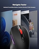 Vista 4 de USB Wireless Mouse for Laptop PC Mac, 2.4GHz Cordless Mouse with 6 Buttons, 5-Level Adjustable 4000 DPI, Ergonomic Portable Optical Computer Mice