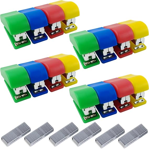 YOOHUA 12PCS Mini Stapler with 600PCS Staples, Portable Small Stapler, Multicolor