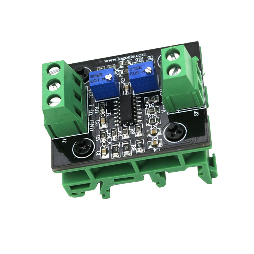 Optimuss Current to Voltage Module 4-20mA to 0-15V Isolation Transmitter Signal Converter with Green Base-image-33