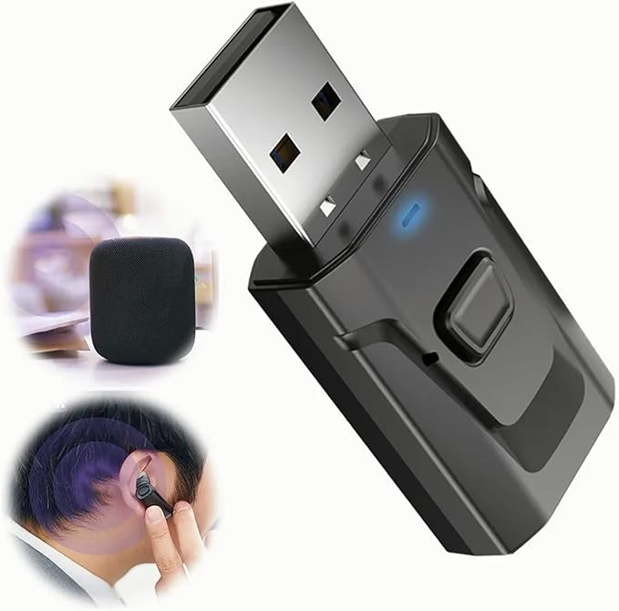 Transmisor Bluetooth 5.0 4 en 1 USB Adaptador de Audio miniatura 3