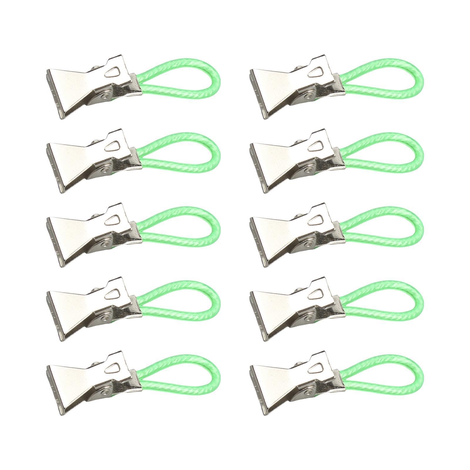 Qlecxzi Green Space Saving Durable Hanging Clothes Pegs Storing Kitchen Towels Clips And Organizing Laundry Needs Rust Proof Hanging Tea Towels Clip Clothes Pegs, 5X1.56cm