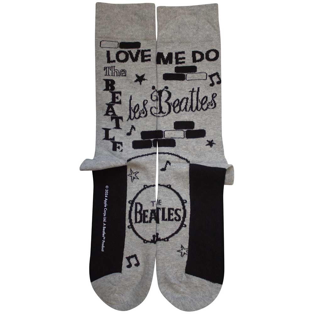 Rock Off Officially Licensed Products Men's Grey The Beatles Cavern Ankle Socks One Size